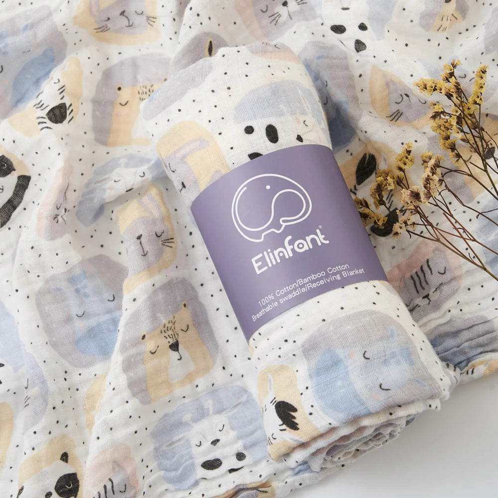 Elinfant Baby Organic Cotton Swaddle Wrap