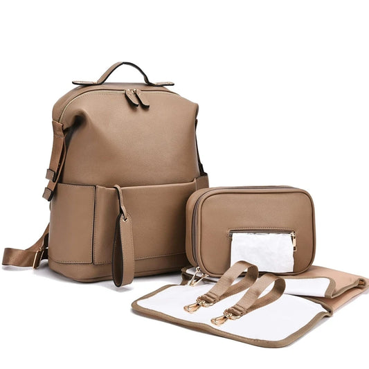 Multifunction Vegan Leather Nappy Bag