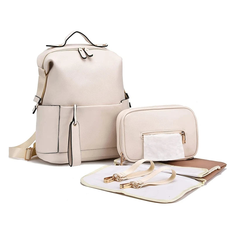 Multifunction Vegan Leather Nappy Bag